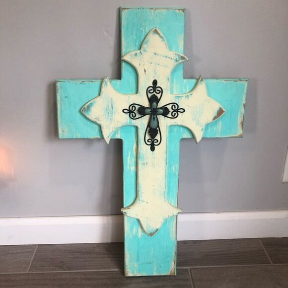 Large Wooden Hanging Wall Cross​ - Picture 3 of 10